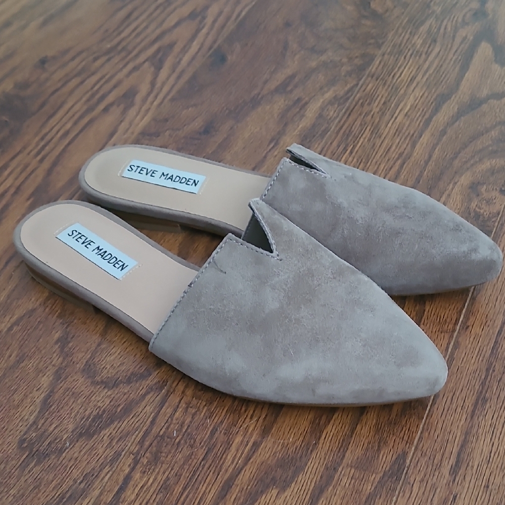 Steve Madden Women's Taupe Suede Mules